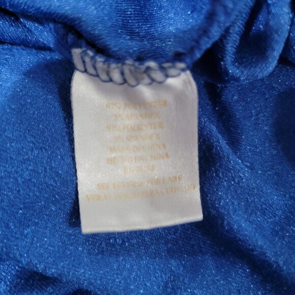 Vermont Country Store Womens Velvet Nightgown Size 3X Blue Housecoat Peacock - Picture 9 of 9